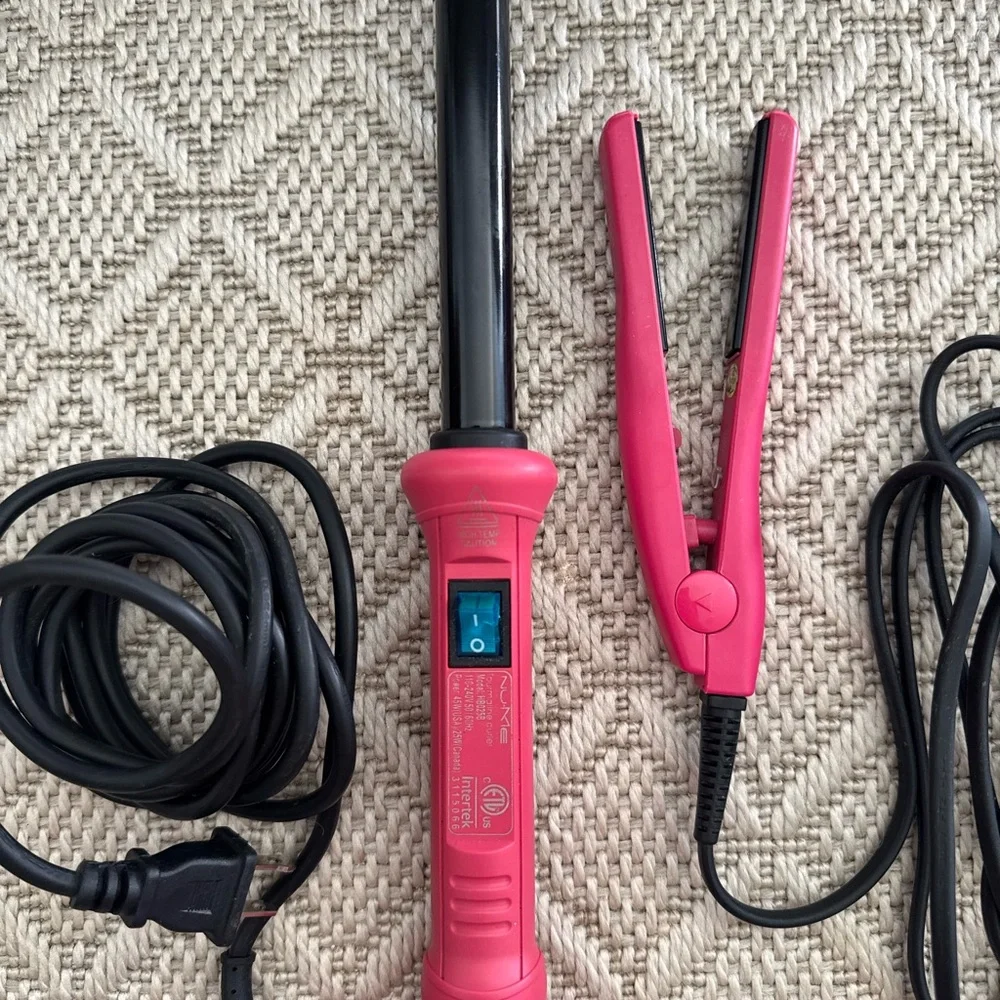 NuMe original curling wand 1” and mini flat iron